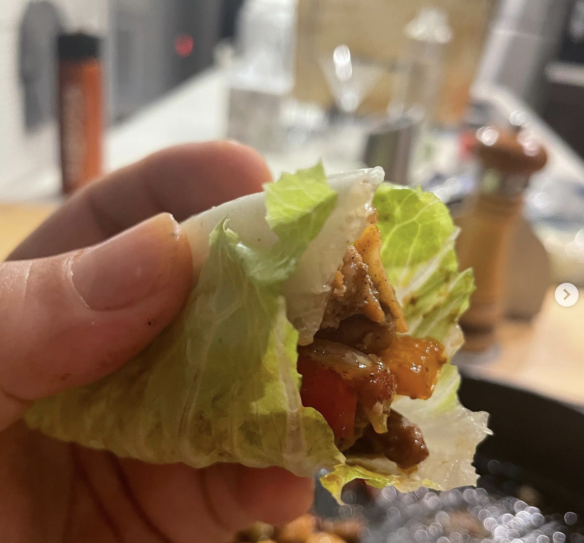 Larb Ga (Thai lettuce wraps with chicken)