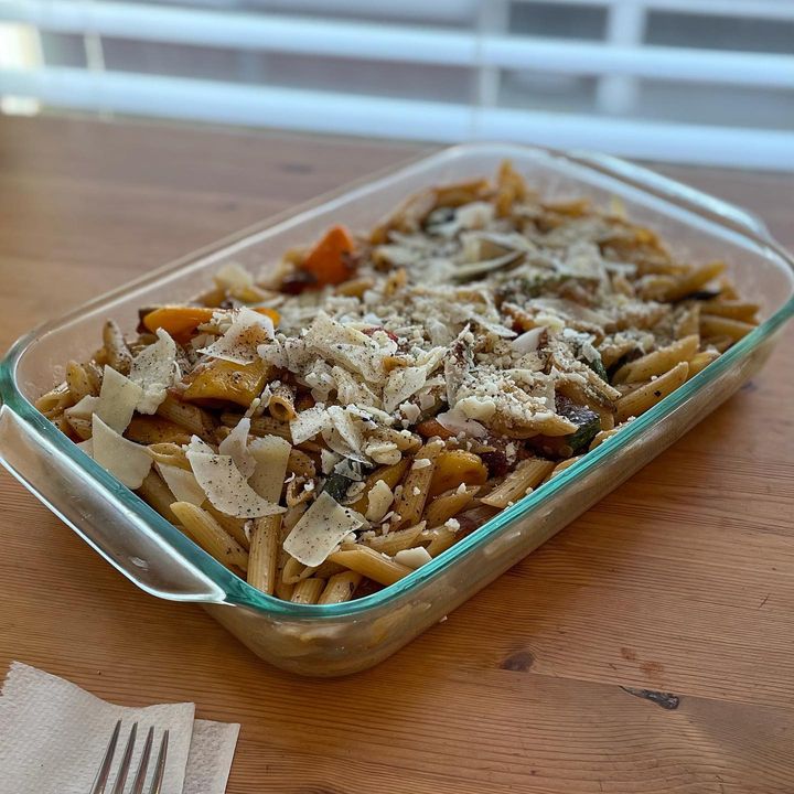 Penne primavera w/ griddled zucchini